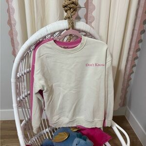 Cream and Pink Women's Sweatshirt